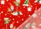 Preview: Weihnachtswichtel rot Weihnachtsstoff aus Baumwollstoff mit Wichteln und Geschenken